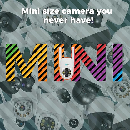 SOVMIKU 2CA3 AI Auto Tracking Mini 2K Security Camera Wireless Outdoor, Two-Way Audio, 9.8Ft Power Cable, Easy to Setup, 360° View, Pan/Tilt, Color Night Vision, Audible Flashlight Alarm, SD Slot