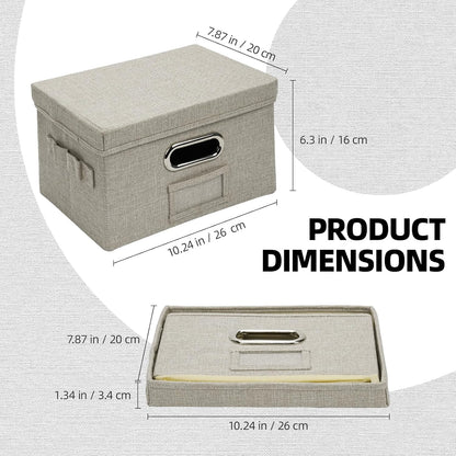 Greeting Card Storage Box, Linen Storage Box with 16 Adjustable Dividers, 84 Labels, 1 Marker Pen, Perfect for Organizing Greeting Cards, Envelopes, Photos 1 Pack Beige