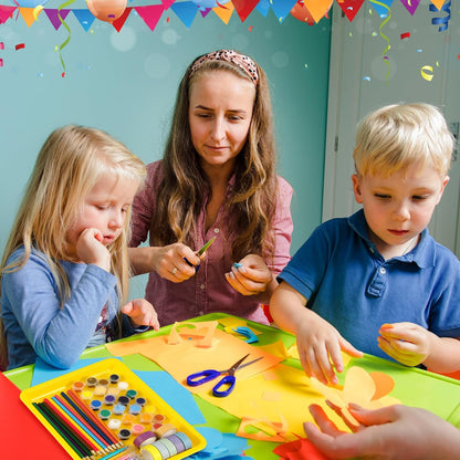 Maitys 24 Pcs Plastic Art Trays 11 x 8.7 x 1 Inch Activity Craft Tray Organizer Serving Tray Stackable Storage Sand Trays for School Painting Beads Crafts DIY Projects(Yellow)