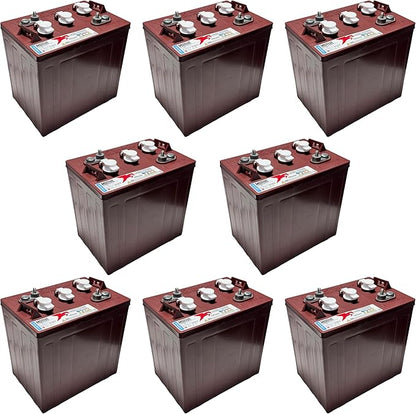 8 X TROJAN BATTERY T-105 PLUS 6V DEEP CYCLE FLOODED 225 Ah