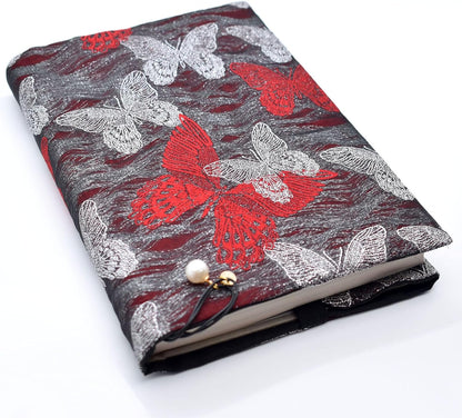 BLBMH Book Covers for Paperbacks Book Cover for Privacy Fit for 5.5x8.5 inch Adjustable Book Sleeve Cover for Diary Books Fabric Softcover Protector for Notebook - Butterfly C 8.5in