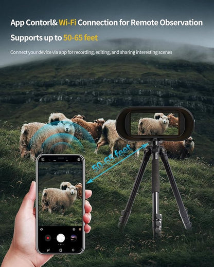 True 4K Ultra HD Night Vision Binoculars with 52MP Full Color Photo & Video Capture, 3940ft Viewing Range, WiFi& App Control with 64GB Storage Card for Camping Hunting & Security