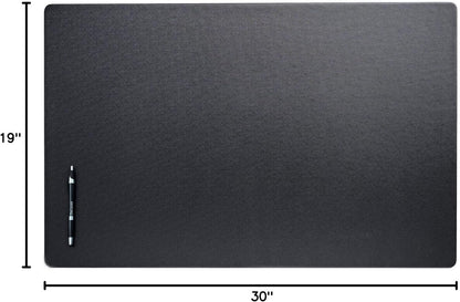 Dacasso Leatherette Desk Mat Without Rails - Luxury Leather Desk Blotter for Writing - Executive Desk Surface Protector - (Black, 30 x 19)