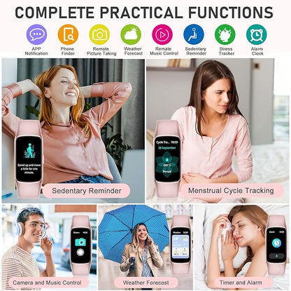 Fitness Tracker Step Counter with 24/7 Heart Rate Blood Oxygen Sleep Monitor, 1.47'' AMOLED Touch Color Screen Fitness Watch, Smart Watches for Women Men