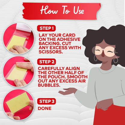 XFasten Self-Sealing Laminating Pouches Business Card Size, 9.5 Mil and Hard Self Laminating Business Cards Pouch (Pack of 25)