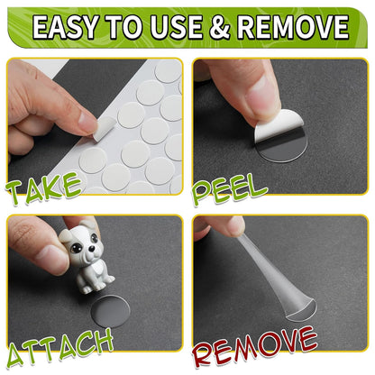 Piteno® 350Pcs Double Sided Adhesive Dots, 0.8" Clear Removable Sticky Adhesive Mounting Putty, Waterproof No Trace Dots Adhesive Putty for Poster Picture Festival Decoration Museum (20mm)