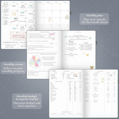 Legend Planner PRO Premium – Large Undated Weekly, Monthly & Budget Planner with Habit Tracker – Life Organizer for Time & Task Management, Goal Setting & Productivity – A4 size (Mystic Gray)