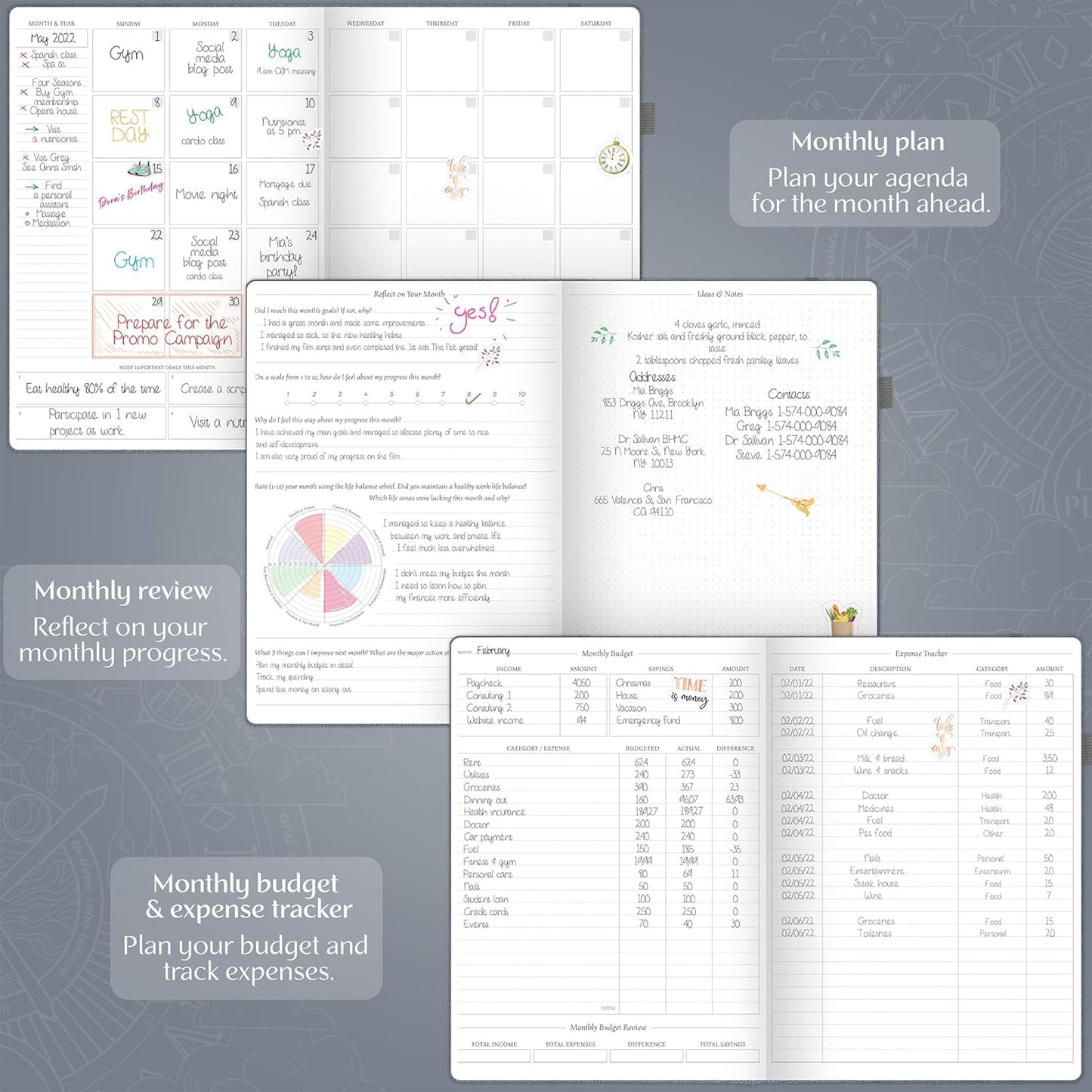 Legend Planner PRO Premium Large Undated Weekly, Monthly & Budget Planner with Habit Tracker Life Organizer for Time & Task Management, Goal Setting & Productivity A4 Size (Mystic Grey, New Cover)
