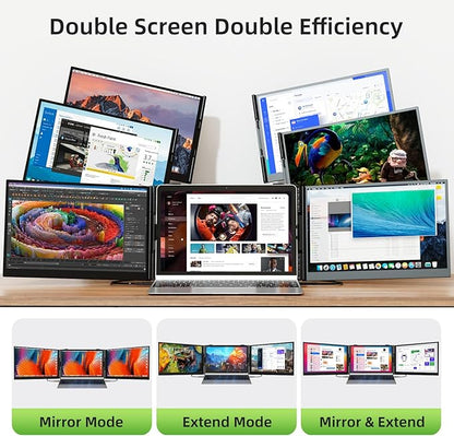 Laptop Screen Extender, Ultra-Thin 15.3" FHD 1200P 16:10 Portable Monitor for Laptop, Lightweight Travel Monitor Extender Plug & Play for 14"-17.3" Laptops, Compatible with Wins/Mac/Android/Chrome