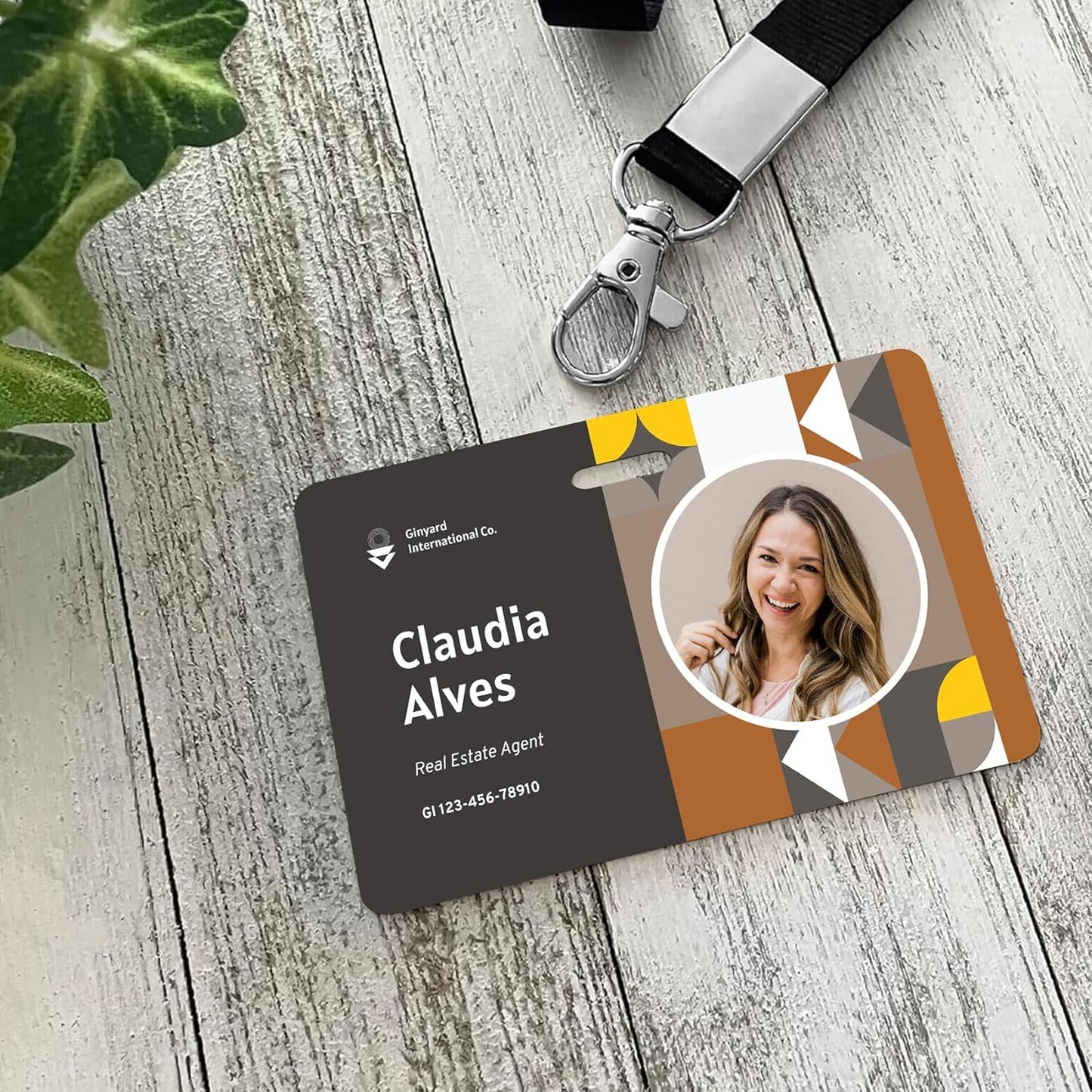 Custom Id Badge Custom Id Card Identification Badges Customizable Personalized Name Badge Customize Name Tag Photo Logo Employee Work Office Volunteer Customized Personal (Horizontal-4)