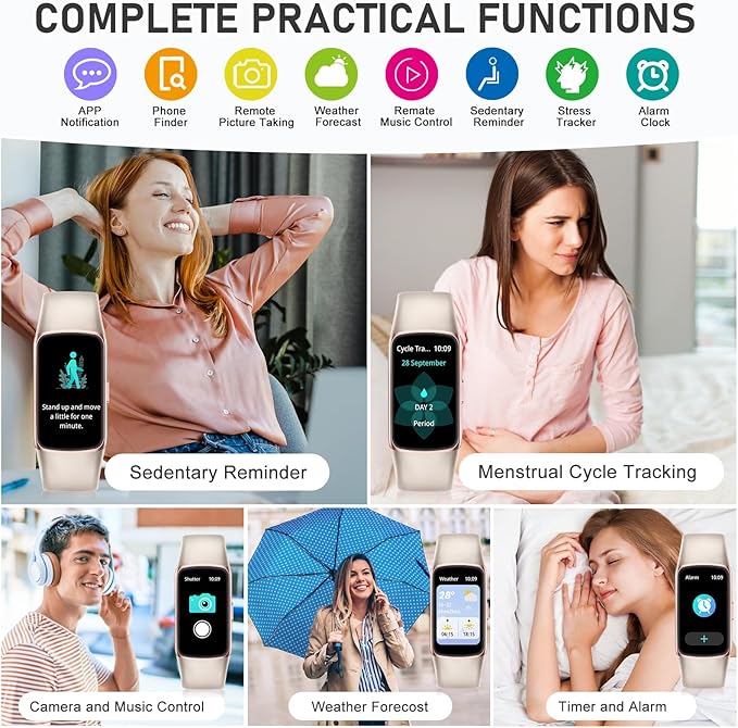 Fitness Tracker Step Counter with 24/7 Heart Rate Blood Oxygen Sleep Monitor, 1.47'' AMOLED Touch Color Screen Fitness Watch, Smart Watches for Women Men