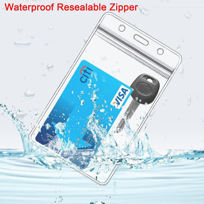 AMUU 12 Pack Vertical Clear Badge Holders Large 4x3 Name Badge Holders Plastic Large Card Protector (Fits 4x3 Nametag Inserts)