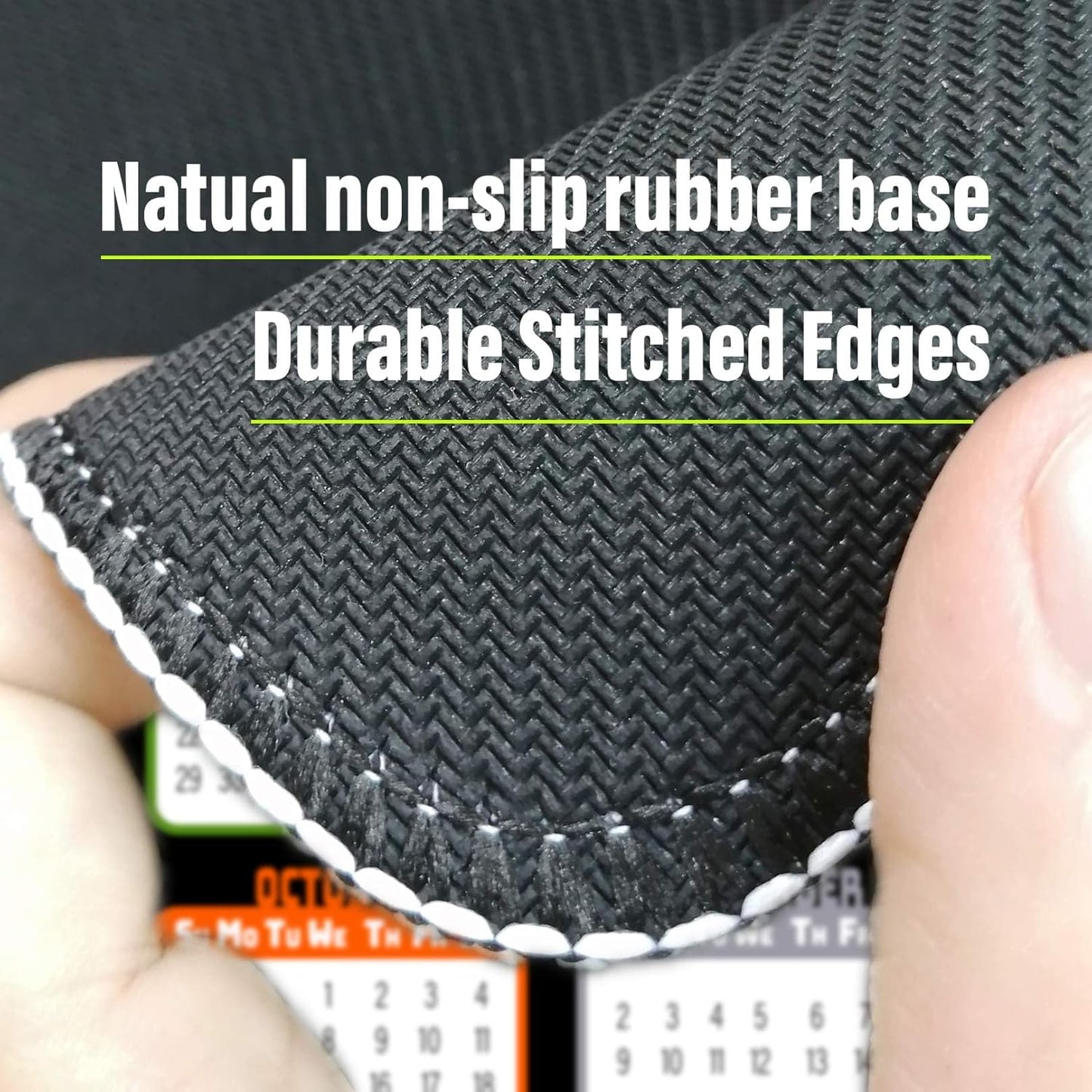 Calendar Mouse Pad 9.5 X 7.8 in, Mouse Pads with Stitched Edges and Non-Slip Rubber Base, Home Office Desk Decor Accessories for Computer Laptop Work Gaming (White 2025 with Holidays)