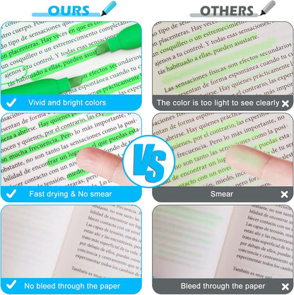 Duchong Highlighters, 30 Packs Green Highlighter Bright Colors Bulk, Chisel Tip Dry-Quickly No Bleed Highlighter Markers for Adults Kids, Office Classroom Must Have, School Supplies for Teachers