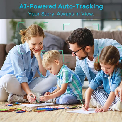 TONGVEO AI Auto-Tracking PTZ Conference Camera System with Bluetooth Microphones, 3X Optical Zoom USB3.0 1080P 60fps, 93° Wide-Angle All-in-One Video Conference Solution for Church & Office