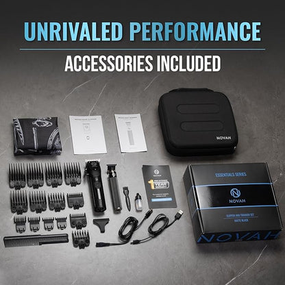 Novah Professional Hair Clippers for Men, Professional Barber Clippers and Trimmer Set, Mens Cordless Clipper, Fade Haircut Kit, Electric Hair Cut Machines