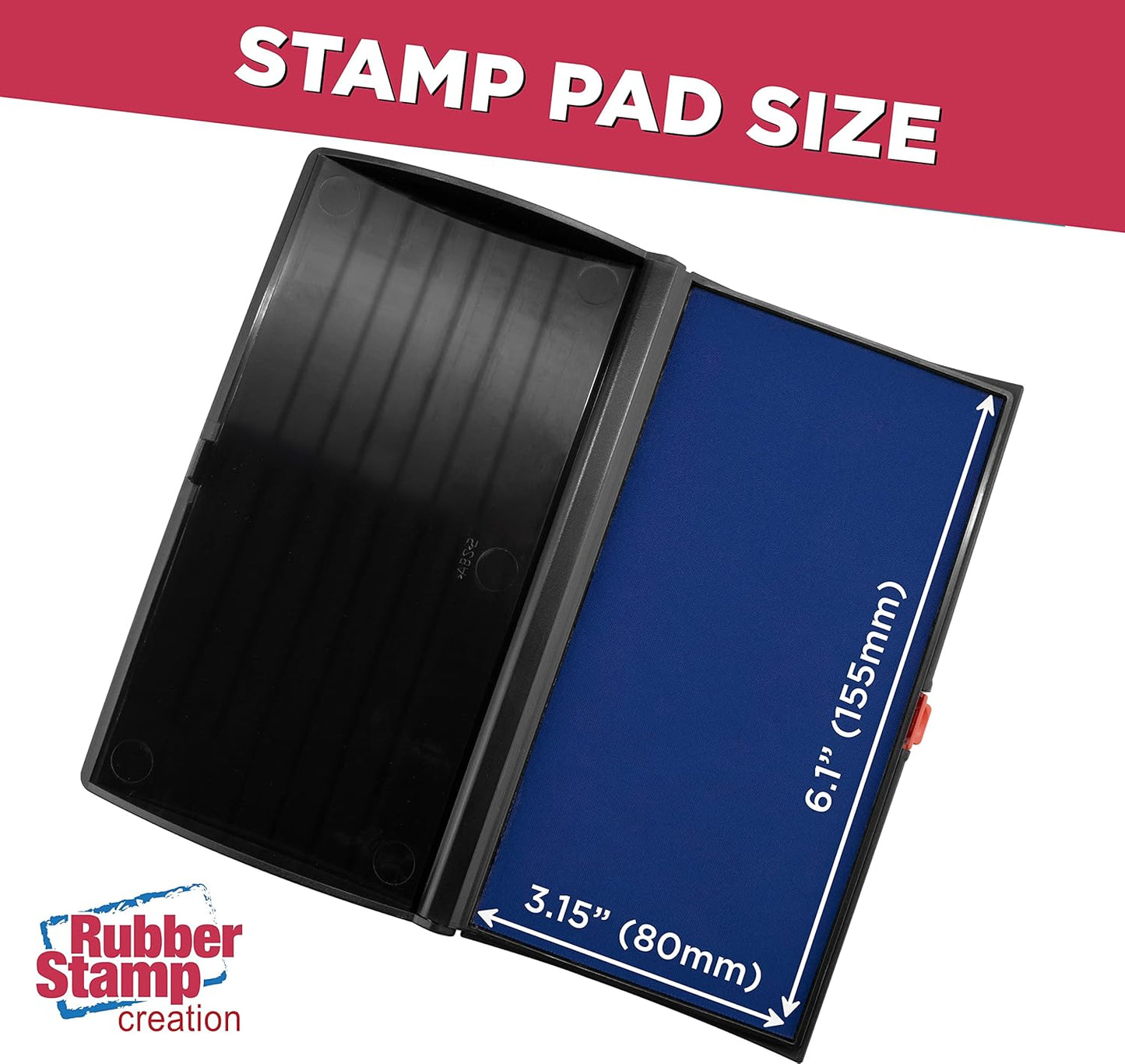 Large Premium Blue Ink Stamp Pad - 3" by 6" - Quality Felt Pad