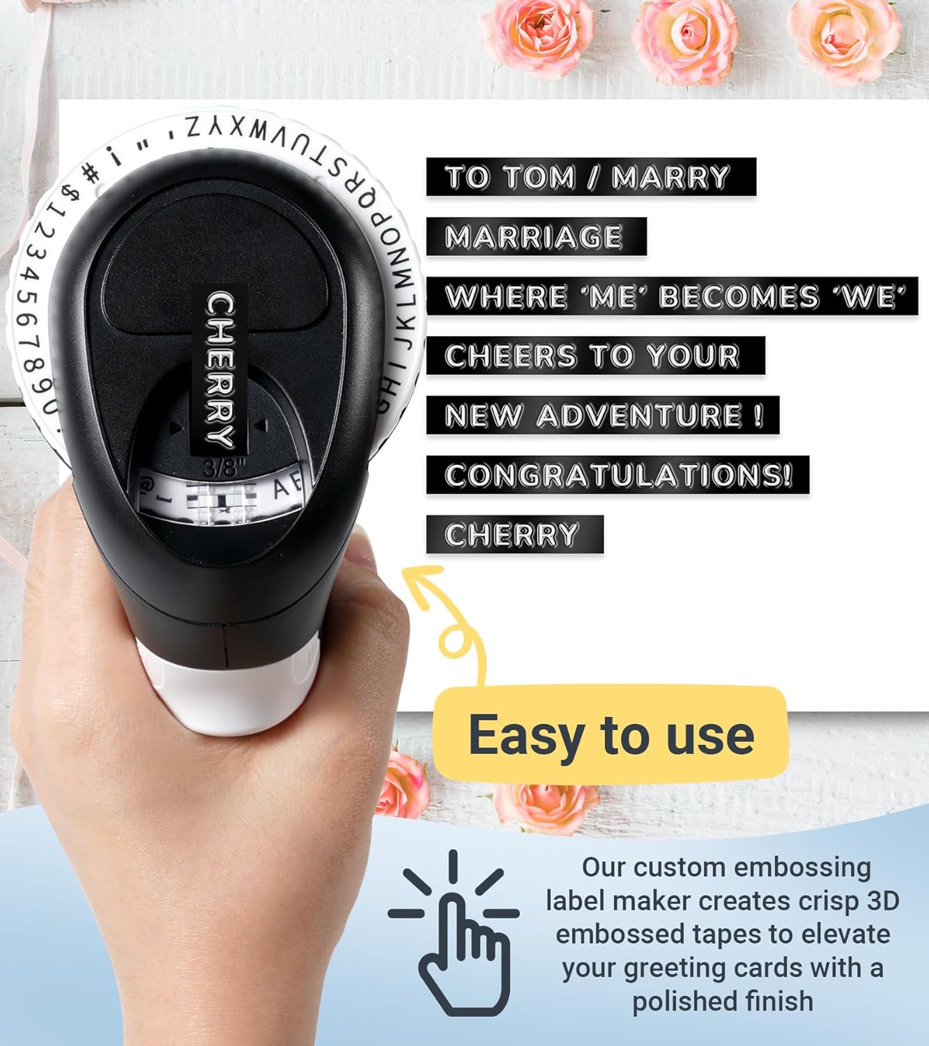 Embossing Label Maker Manual, Vintage Embossed Label Maker Machine with Tapes Waterproof, Old School Embosser Labeler Retro 3D-Labels for Scrapbooking Supplies Kitchen Office Kids School Items