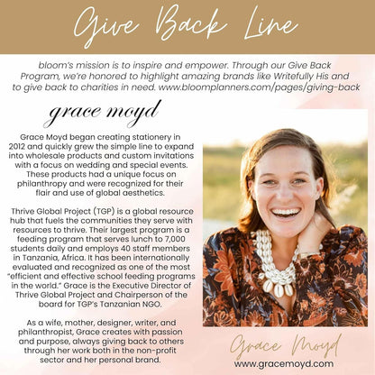 bloom daily planners x Writefully His Undated Perpetual Desk Easel - Religious Inspirational Standing Desktop Flip Calendar - Page a Day - (5.25" x 5.5") - Moments of Grace