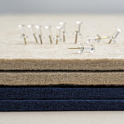 Large Bulletin Board - 48 x 36 Inches, Decorative Felt Pin Board for Wall - 4' x 3' Foldable Photo Display Board with Self-Adhesive Tape, Includes 20 Push Pins - Dark Blue