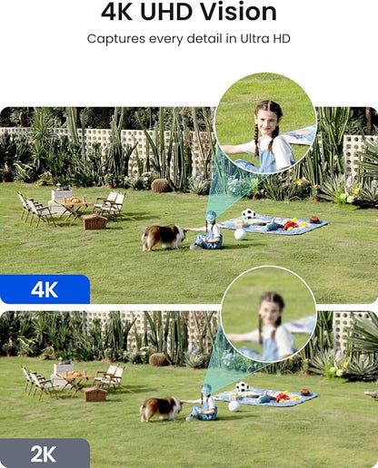 REOLINK Argus 4 Pro 4K Solar Security Cameras Wireless Outdoor, 180° Dual-Lens 8MP Camera for Home Security, ColorX Night Vision, Smart People/Vehicle/Animal Detection, No Subscription, Local Storage