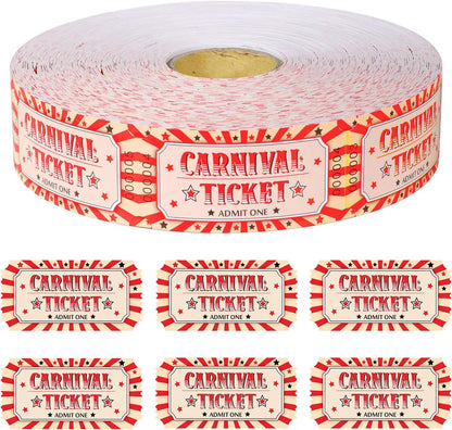 1000 Pcs Carnival Tickets Carnival Theme Party Decorations Circus Raffle Tickets Roll Party Ticket for Events Carnival Favors Supplies