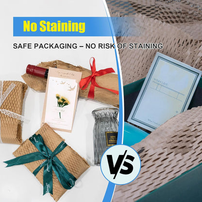 Packing Materials for Moving 15inx295ft Household Honeycomb Packing Paper for Moving Dishes and Glassware, Recyclable Sustainable Shipping Supplies Bubble Cushioning Wrap Roll, Eco Friendly