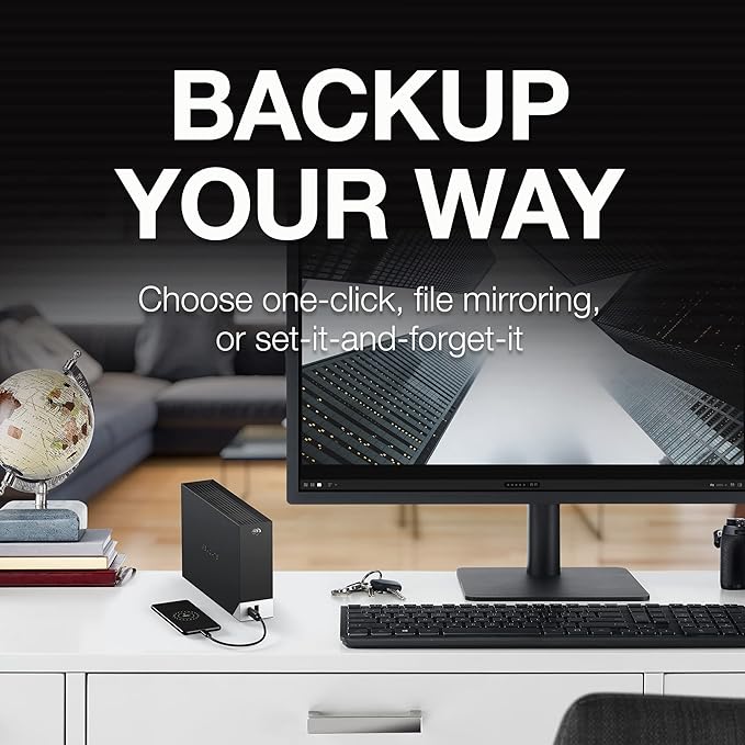 Seagate One Touch Hub 18TB External Hard Drive Desktop HDD – USB-C and USB 3.0 port, for Computer ,Workstation PC Laptop Mac (STLC18000400)