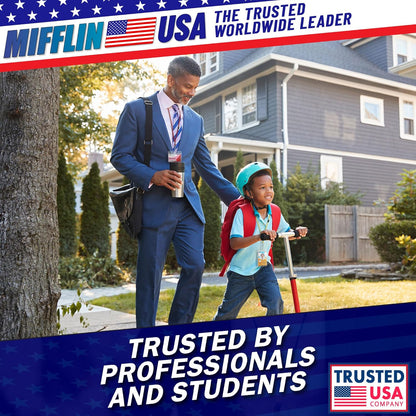 Mifflin-USA Horizontal ID Name Badge Holder (Clear, 3.5x2.25 Inches, 100 Pack), Waterproof and Resealable Plastic Card Holders