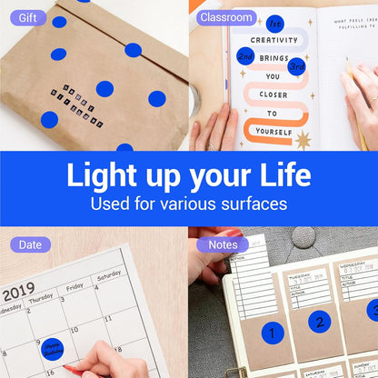 1 Inch Circle Dot Stickers 1000 PCS Color Coding Thermal Labels Dots Writable Printable Small Round Stickers for Office, Classroom, Inventory, Garage, Organizing Storage, DIY, Blue