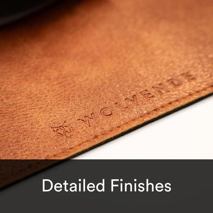 Premium Distressed Faux Vegan Leather Desk Mat | Multifunctional Desk Pad for Home Office | (Brown/Tan, 12" x 27.5")