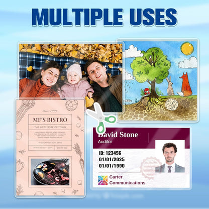 500 Pack 5mil 2.25“x3.75" Thermal Laminating Pouches Badge Laminate Pouches Clear Laminated Luggage Tags Printable Laminator Pouches for Business Permits Cards (200, 3"x5"-5mil)