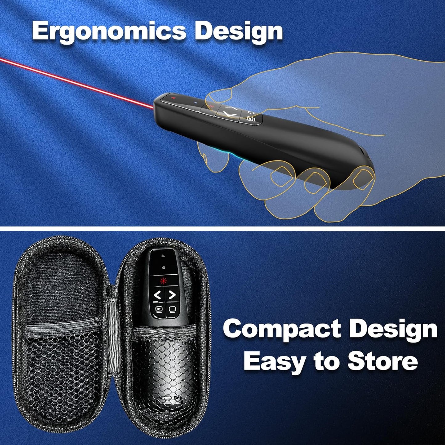 (2 Units) Presentation Clicker PowerPoint Presenter Remote: Laser Pointer Project Power Point PPT Clicker for Mac Laptop Office, Wireless Computer Clickers Slideshow Google Slide Advancer