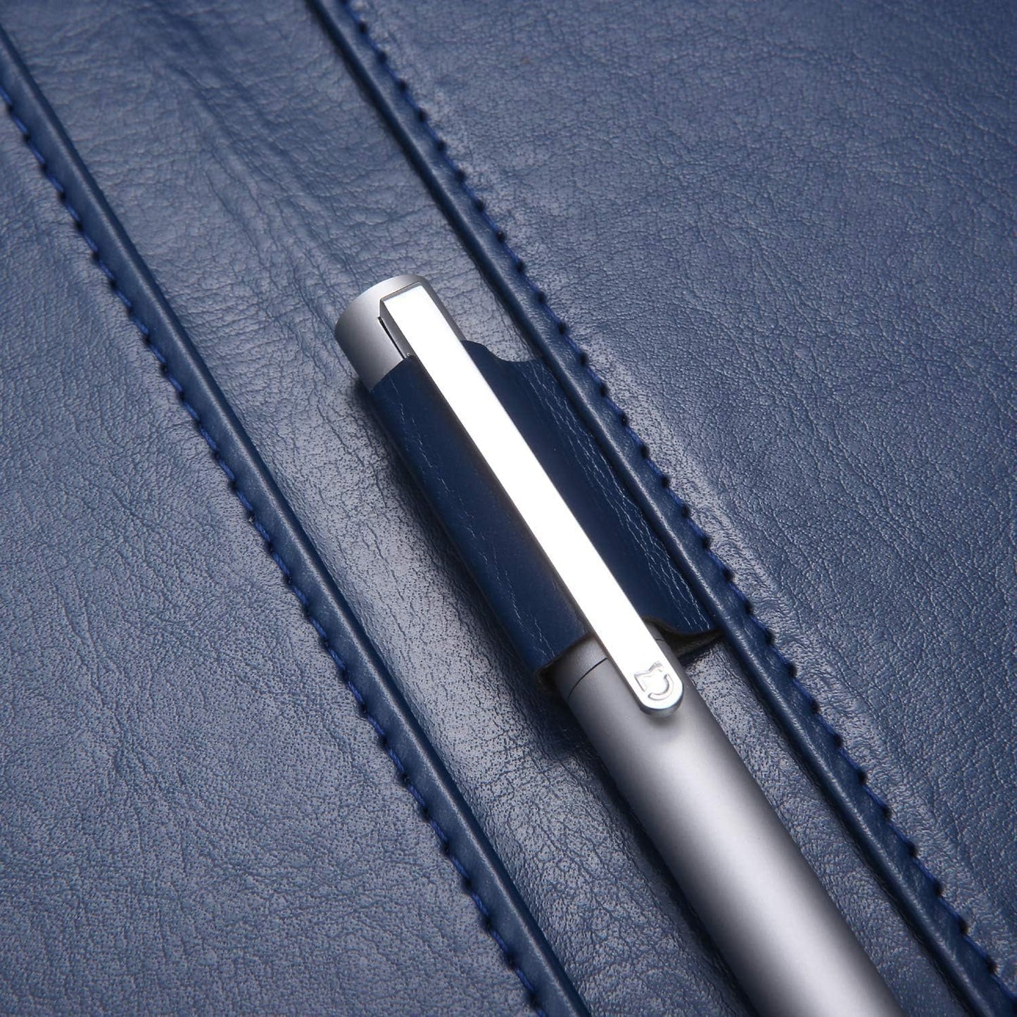 Padfolio Clipboard Folder Portfolio, Mymazn Faux Leather Folder Storage Clipboard with Cover for 8.5 x 11 Legal Pad A4 Refillable Folio Conference Writing Notepad (Blue)