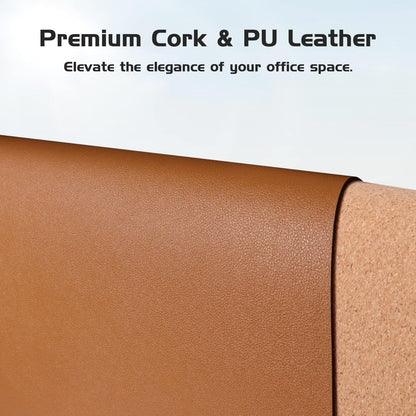 Aothia Double-Sided Desk Pad, Leather Desk Mat, Eco Cork Desk Pad Protector, Large Mouse Pad for Desk, Waterproof Desk Blotter Pad, Writing Pad for Office/Home(23.6""x13.7"",Brown), Brown+cork