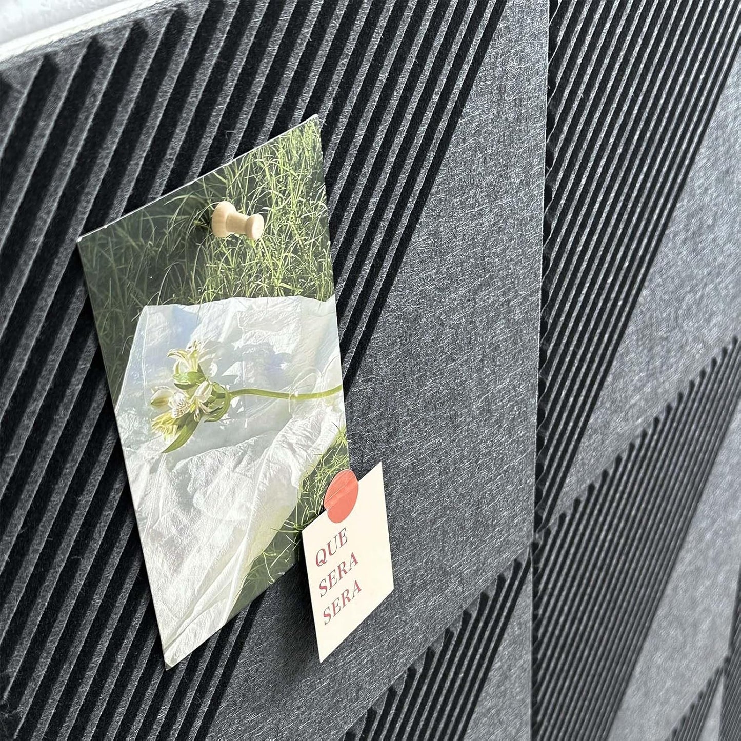 Large Cork Board for Walls 48"x 36", 12 Pack Felt Wall Tiles with Safe Removable Adhesive Tabs, Cork Board for Office,Pinboard Bulletin Board - Dark Gray