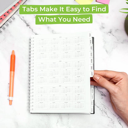 WallDeca Academic Planner 2025-2026, Daily, Weekly & Monthly Planner, July 2025 - June 2026, Student Notes Pages, Twin-Wire Binding Day and Weekly Agenda for School & Work (8 x 6-Inches, Black)