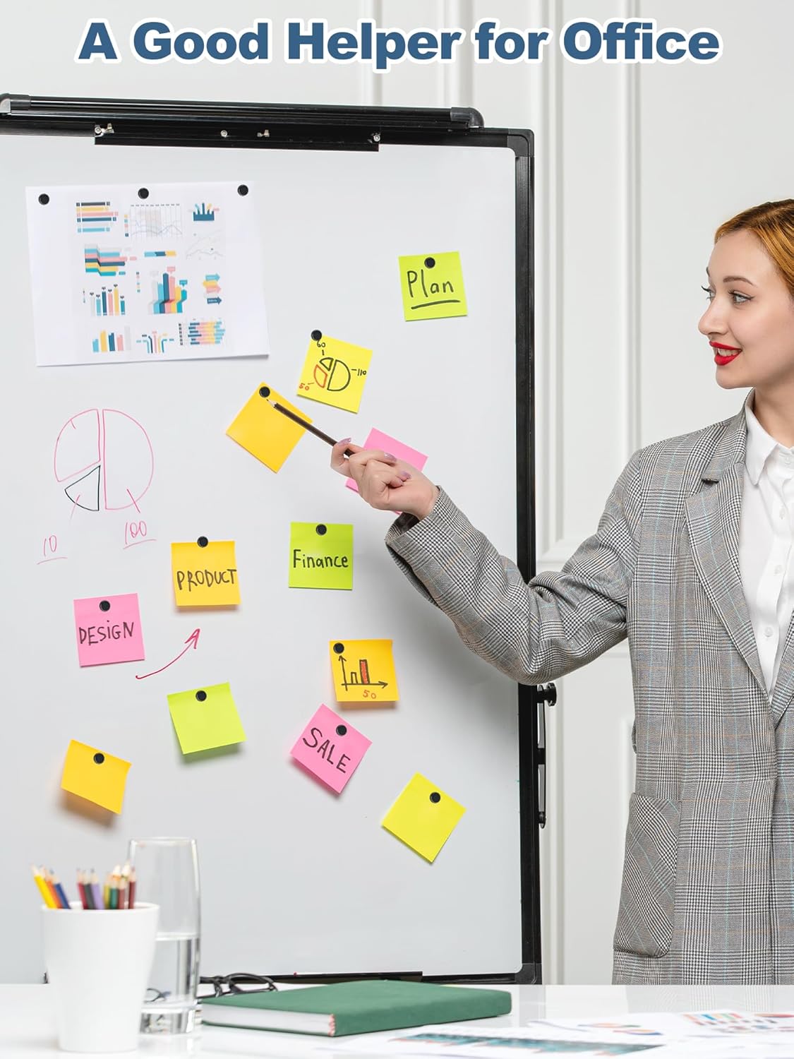 SMARTAKE 80 Pcs Refrigerator Magnets, Small Round Fridge Magnets, Multi-Use Premium Neodymium Office Magnets for Fridge, Whiteboard, Billboard in Home, Kitchen, Office and School (Black)