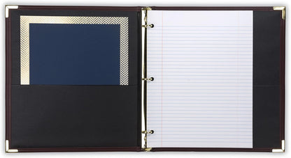 Samsill Classic Collection Leather 3 Ring Binder, Executive Presentation Portfolio, 0.5 Inch (Holds 100 Sheets), Brass Round Ring, Burgundy
