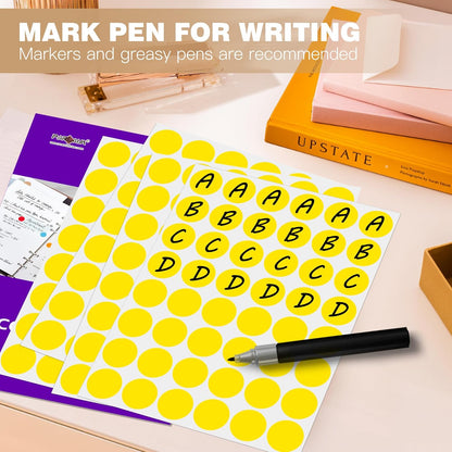 PARLAIM 1 inch Round Yellow Dot Sticker,720PCS Permanent Adhesive Color Code Circle Sticker Labels for Office Classroom Garage Sale