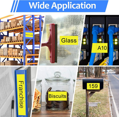 6PK 24mm Yellow Label Tape Compatible for Brother P-Touch Label Maker Tape TZe-651 1 Inch TZe TZ Tape TZ-651 TZe651 24mm 0.94'' Laminated Black on Yellow for PT-D600 D610BT P710BT P750W