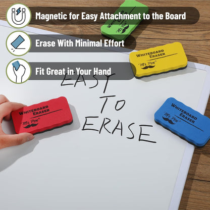 Mr. Pen- White Board Erasers, 8 Pack, Vibrant Colors, Magnetic Dry Erase Eraser, Whiteboard Eraser, Back to School Supplies