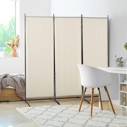 NicBex Room Divider 3 Panel Room Dividers with Fabric Panels Partition Room Dividers and Folding Privacy Screens 6FT Wall Divider for Home, Office, Room Separation,99.5"W x 19.75"D x 71.75"H, White