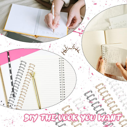 30Pcs Metal Double Loop Binding Wires Double Spiral Binding Ring Coil, 9/16" 23 Holes, 2:1 Pitch Cinch Binding Machine Wire for Teacher Student Document Notebook File Making (Classic Color)