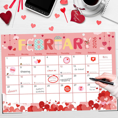 Guasslee Desk Calendar 2026-2027, 18-Month from 2026 Jan. - 2027 Jun, 17"x11.5" Large Monthly Desk Planner with Corner Protectors, Ample Blocks ＆ Notes for Home Office