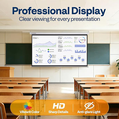 VIVOHOME 80 Inch 16:9 Pull Down Projector Screen, HD 4K Retractable Movie Screen for Indoor Home Theater and Office, Manual Projection Screen with Auto Locking (70Wx40H Inch Display Area)