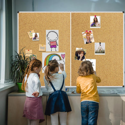 XBoard Large Cork Bulletin Board 60 x 48 Inch, Push Pin Corkboard with Aluminum Frame, 5' x 4' Message Notice Board for School, Home & Office Wall Display and Organization