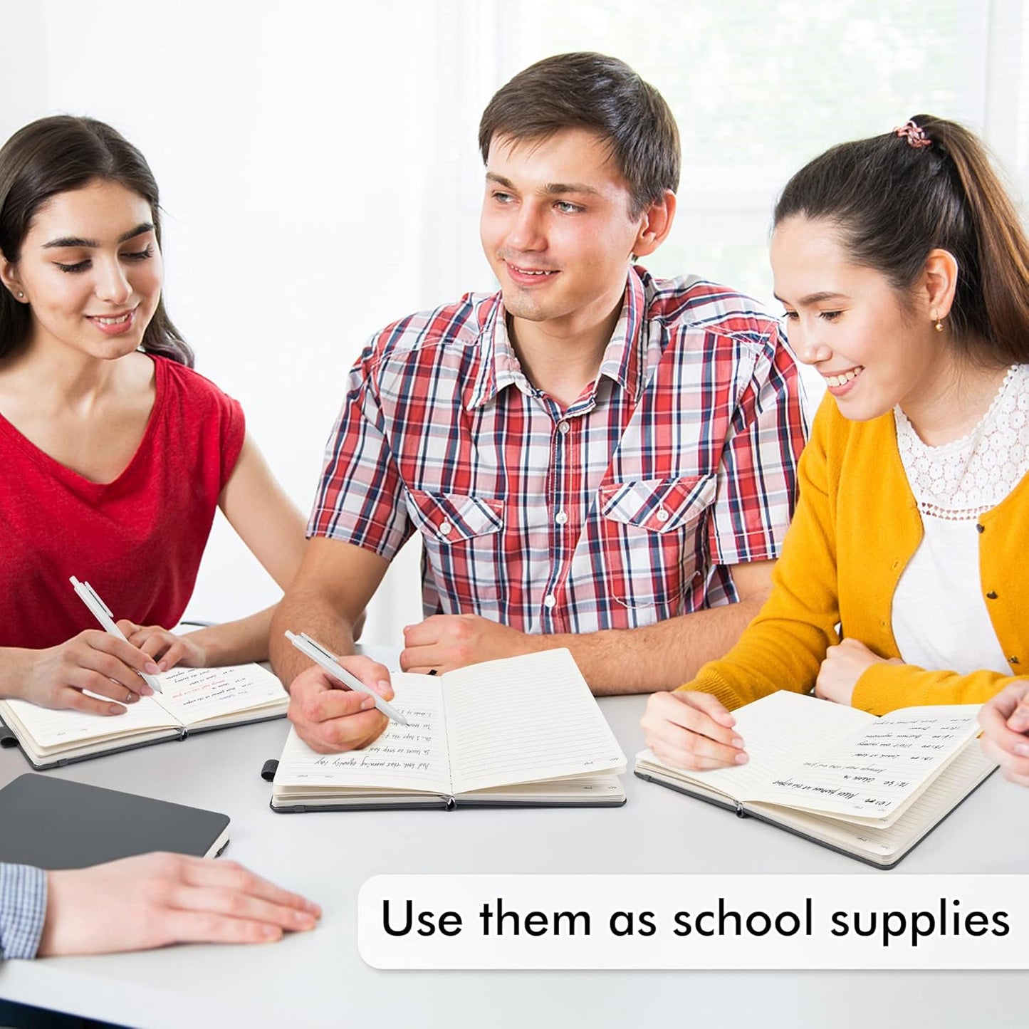 feela 8 Pack Journal Notebook Bulk for School, Hardcover Business Notebooks Classic Ruled Lined Journals with Pen Holder for Work Note Taking, with 8 Black Pens, 120 GSM, 5.1”x8.3”, A5, Gray