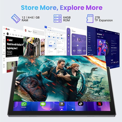 Android Tablet 10.1 Inch, 2025 Android 14 Tablets with Octa-Core, 12GB RAM + 64GB ROM (2TB Expand), Wi-Fi 6 BT 5.0 Tablet PC Long-Life Battery, Large HD Touchscreen Tablets for Adult