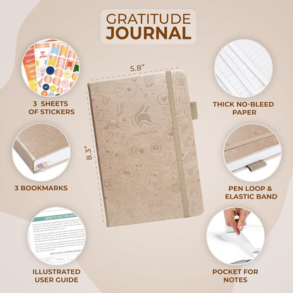Clever Fox Gratitude Journal – Happiness, Positivity & Affirmation Daily Journal – Inspirational Daily Notebook – 3 Months, A5 (Pearl)